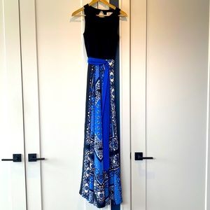 Eliza J black and blue maxi dress.